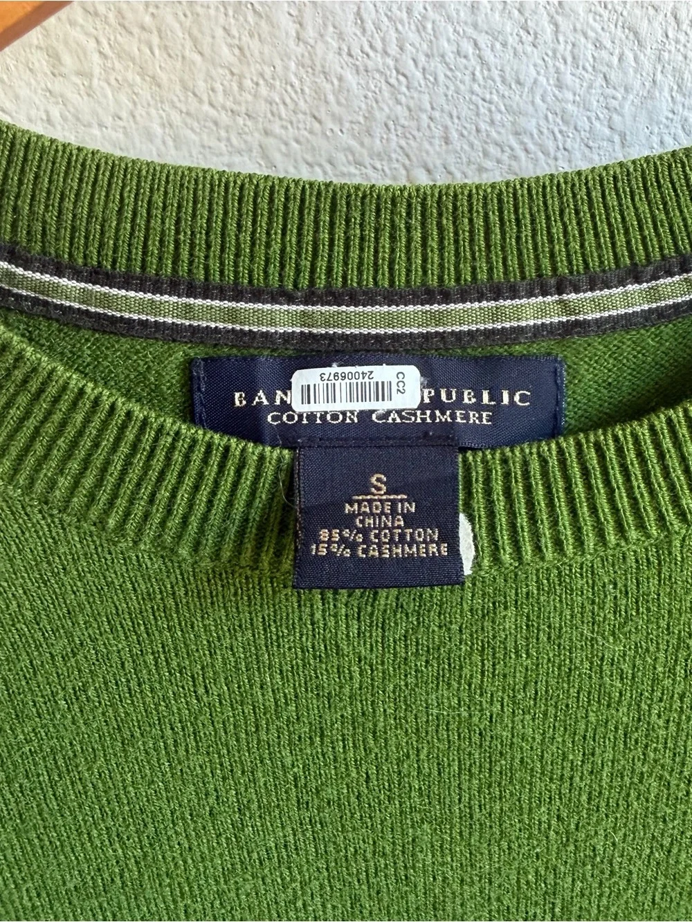 Men’s Banana Republic Cotton Cashmere Sweater - green, size small